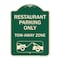 Signmission Restaurant Parking Tow-Away Zone W/ Car Tow Graphic Heavy-Gauge Alum Sign, 24" x 18", G-1824-22978 A-DES-G-1824-22978 - alternate 1
